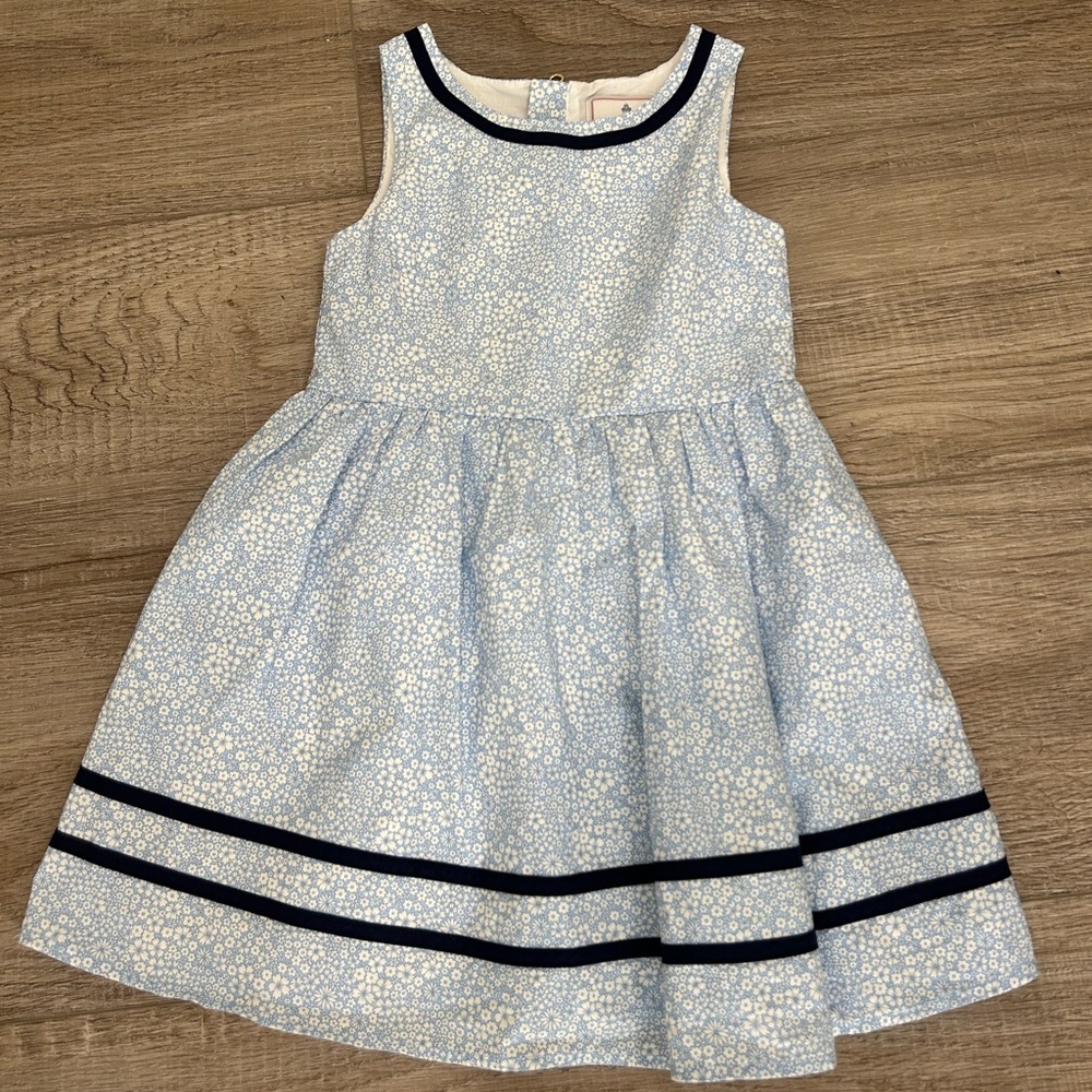 Classic Prep Blue Floral Girls Dress size 5